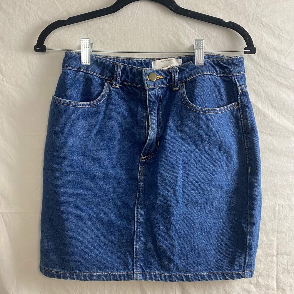 American Apparel dark denim mini skirt
